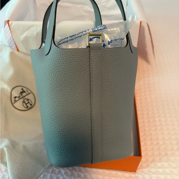 New Hermes Picotin 18 Lock Tote in Gris Pantin with Permabrass Hardware - Picture 3 of 11